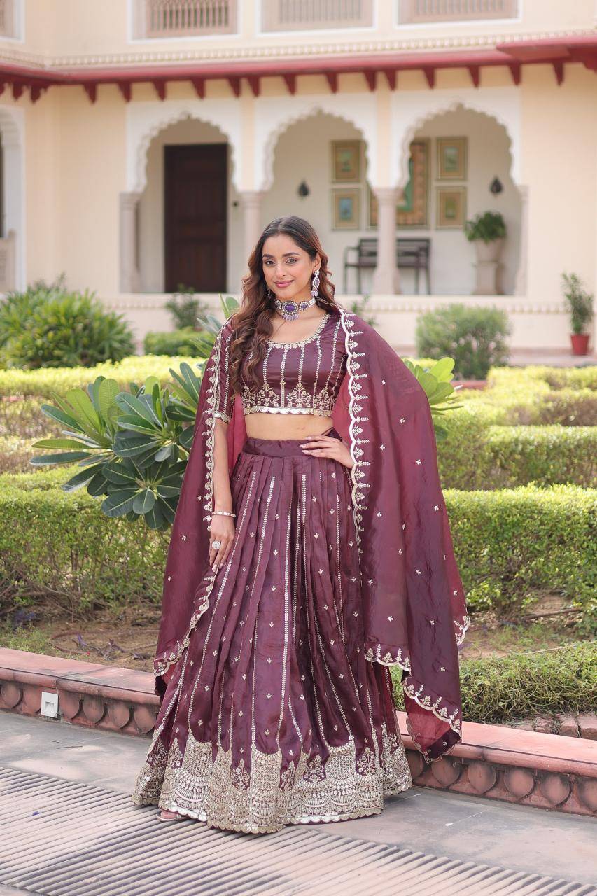 KA 5056 Crush Purple Wholesale lehenga market in Pune